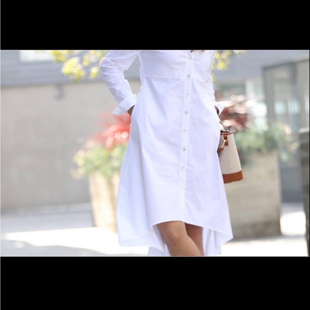 Poplin high low Shirt dress